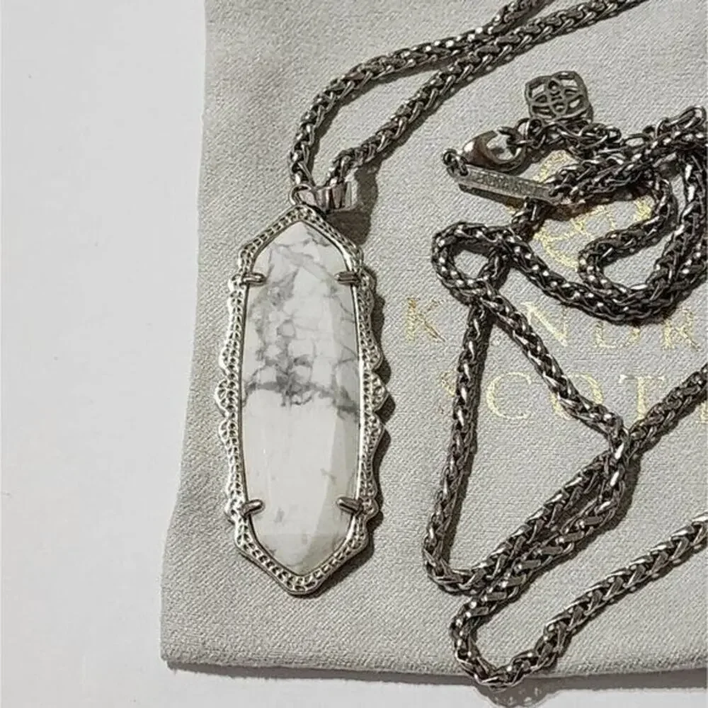 Kendra‎ scott Frences silver and Howlite necklace